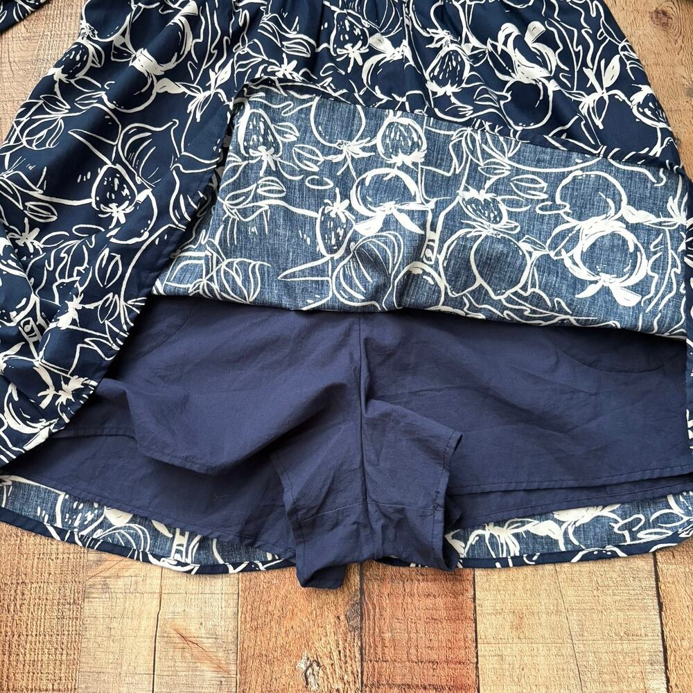 Abercrombie & Fitch Emerson Off-The-Shoulder Skort Navy Fruit Print Size M NWT - Picture 4 of 9